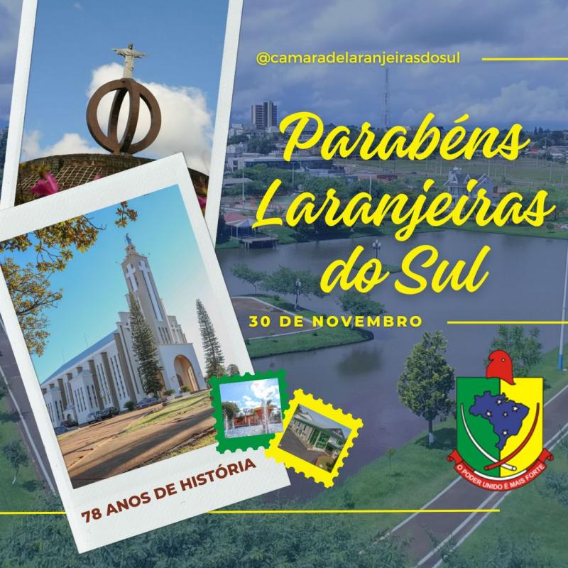 LARANJEIRAS DO SUL COMPLETA 78 ANOS